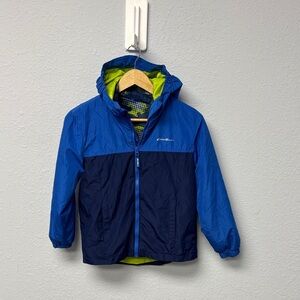 Eddie Bauer Kids M (10-12) 3 in 1 Jacket w Green Lining, Glove Snaps, Like New